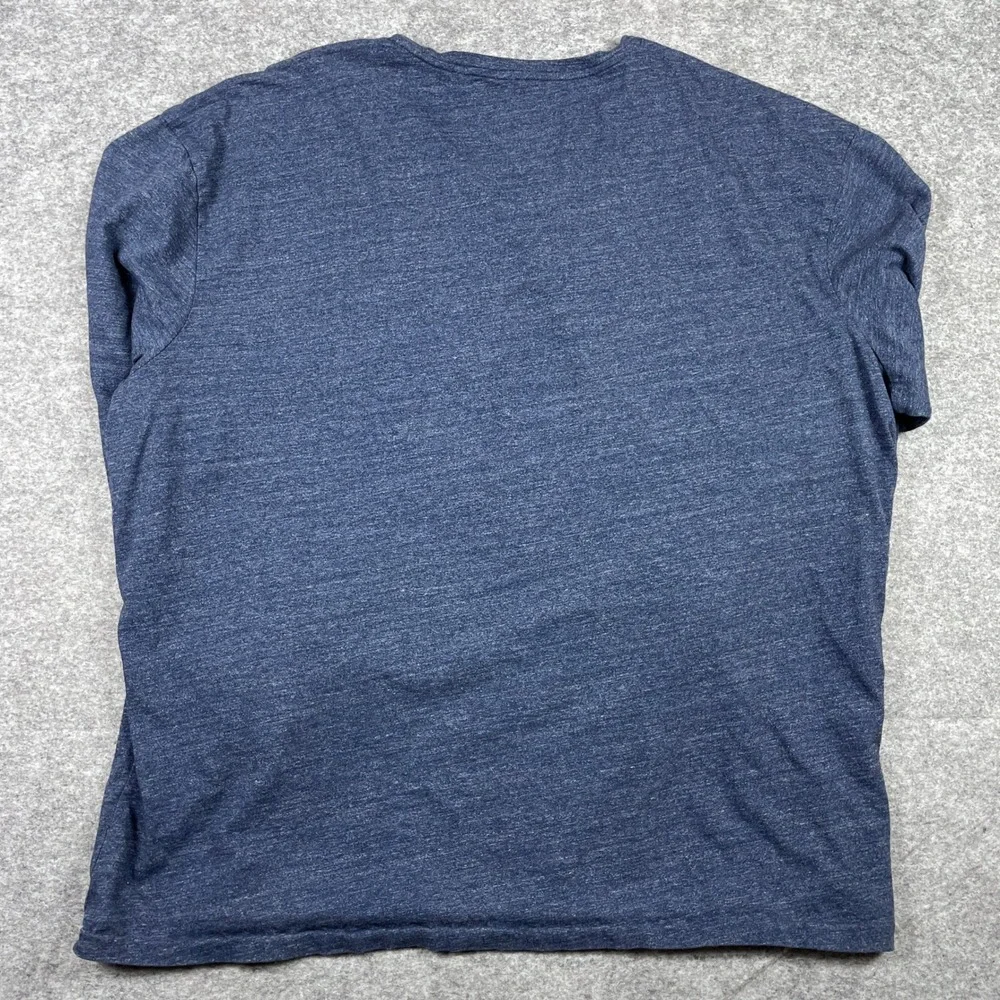 Polo Ralph Lauren T-Shirt Men 3XB Blue V-Neck Long Sleeve Pony Preppy White Pony